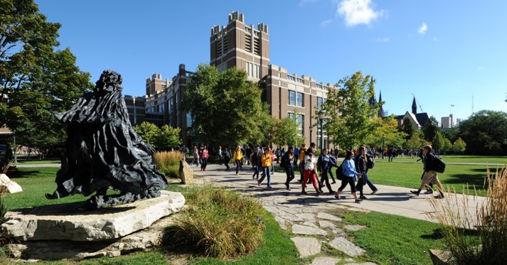 Students Outside Library